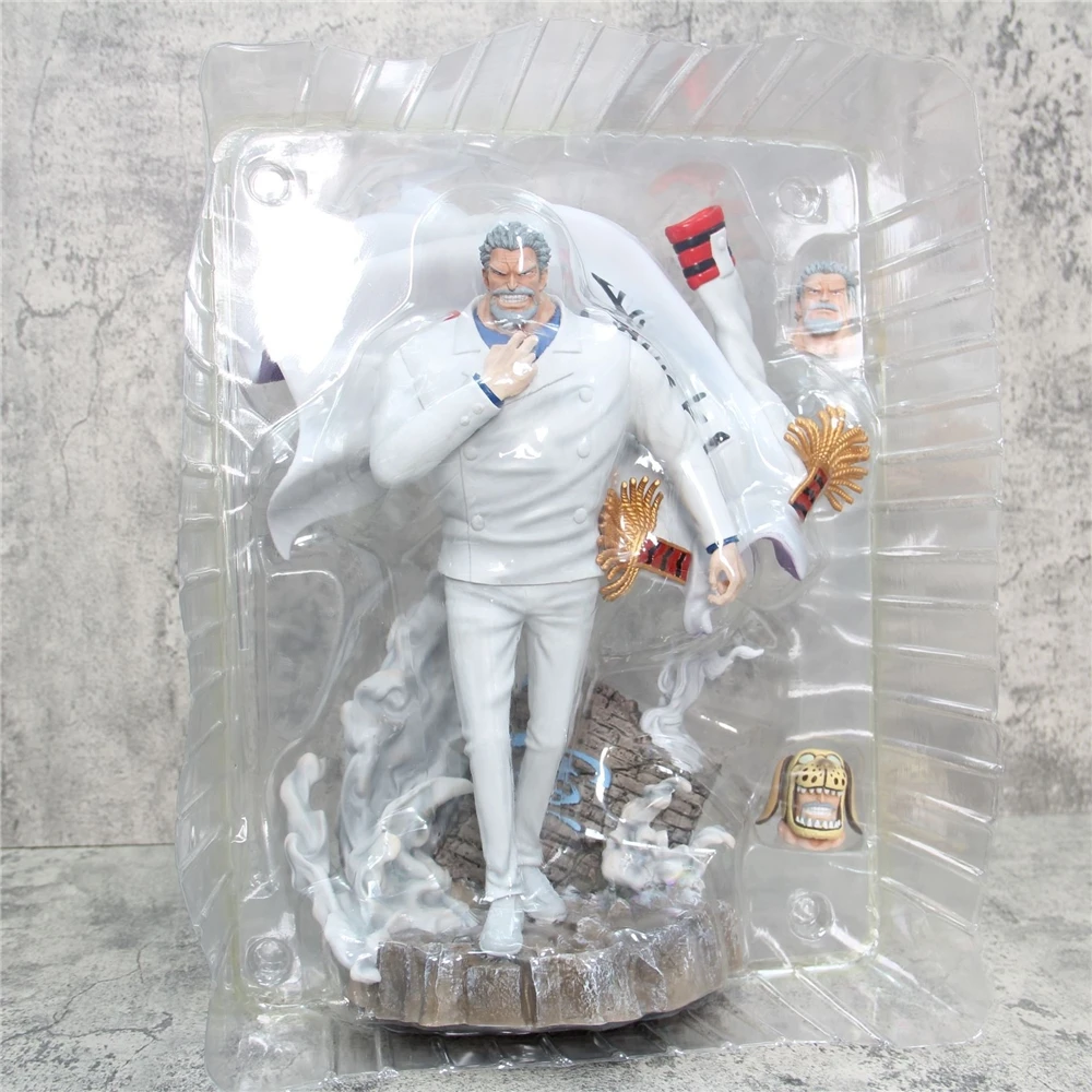 XM 43CM Gk Monkey D Garp Three Heads Collectible Figuras Anime one pieced Figure Doll Toys Model toys