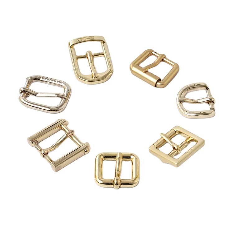 Factory wholesale handbags classic style gold color metal pin buckles custom brass belt clasps for sandal shoe coat woman bags