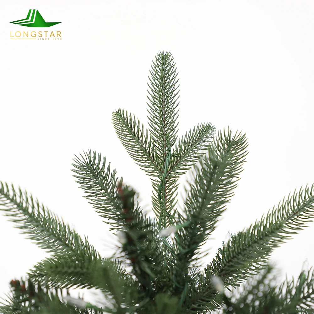 Artificial PE&PVC Green Christmas Trees Xmas Tree With Colorful Lights For Christmas Decorations