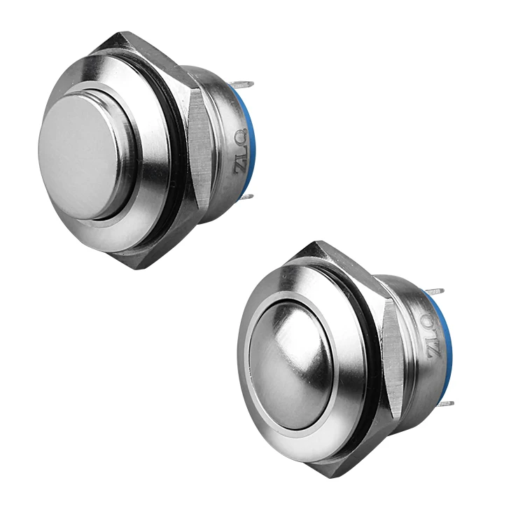 16mm momentary latching Mushroom emergency metal push stop button switch