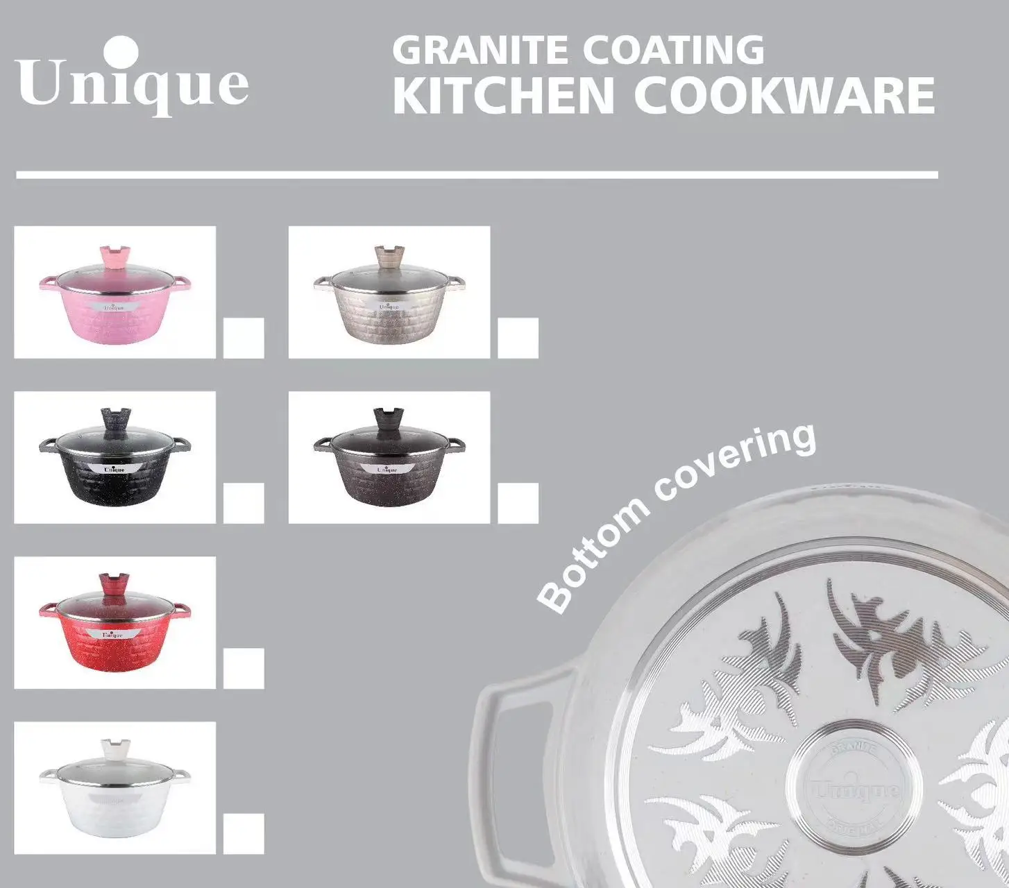 Household Kitchen Supplies Marble Deep Pot Non-Stick Coating Aluminium Casserole With Lids 12 PC Cookware Sets