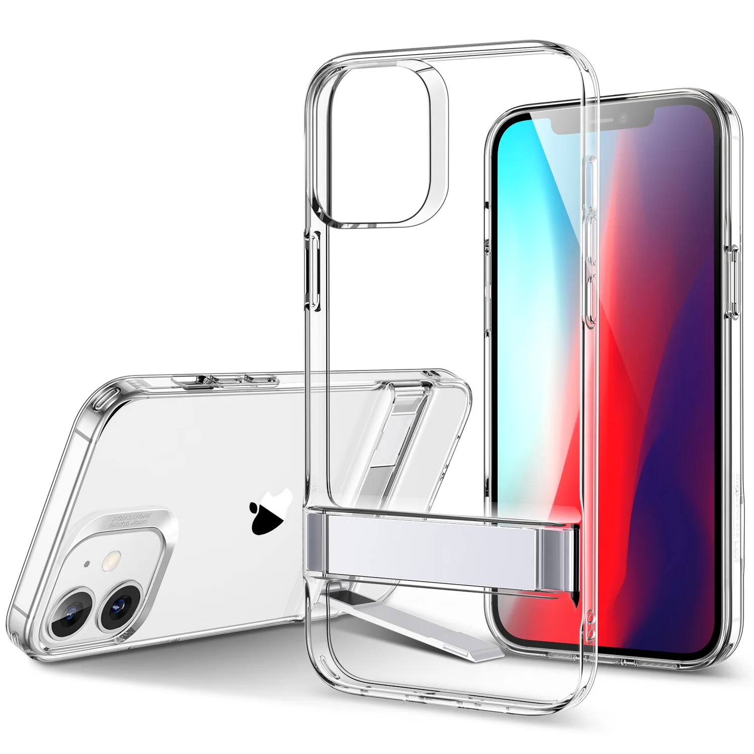 
ESR Hot Sale Metal KickStand Military Grade for iphone 12 iPhone case with flexible bumper protective phone cover 