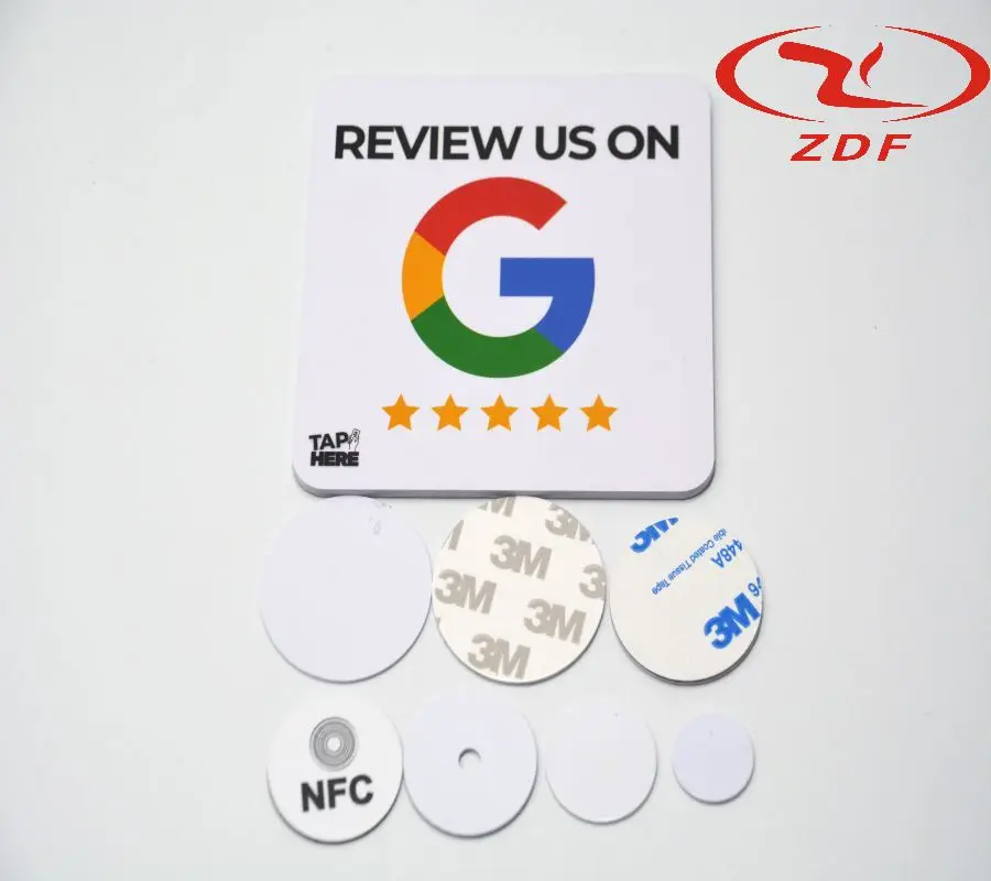 Customizable 120x120MM Waterproof NFC Epoxy Sticker Google Play Gift Review Label