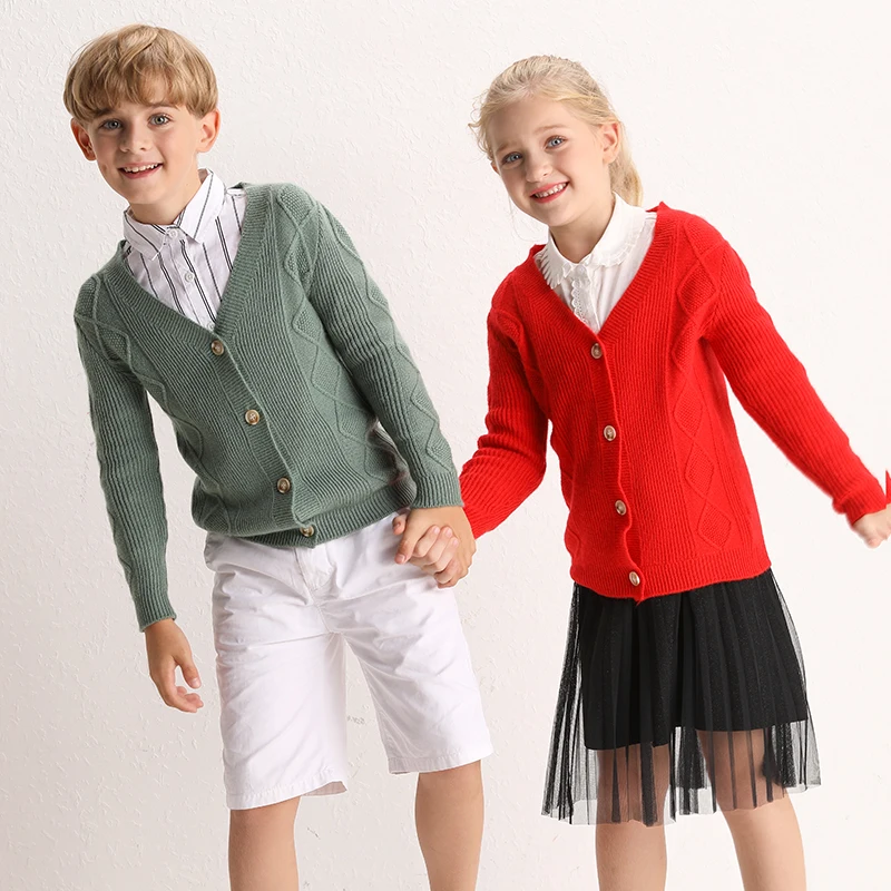 Wholesale comfortable knitting cardigan cashmere sweater for children