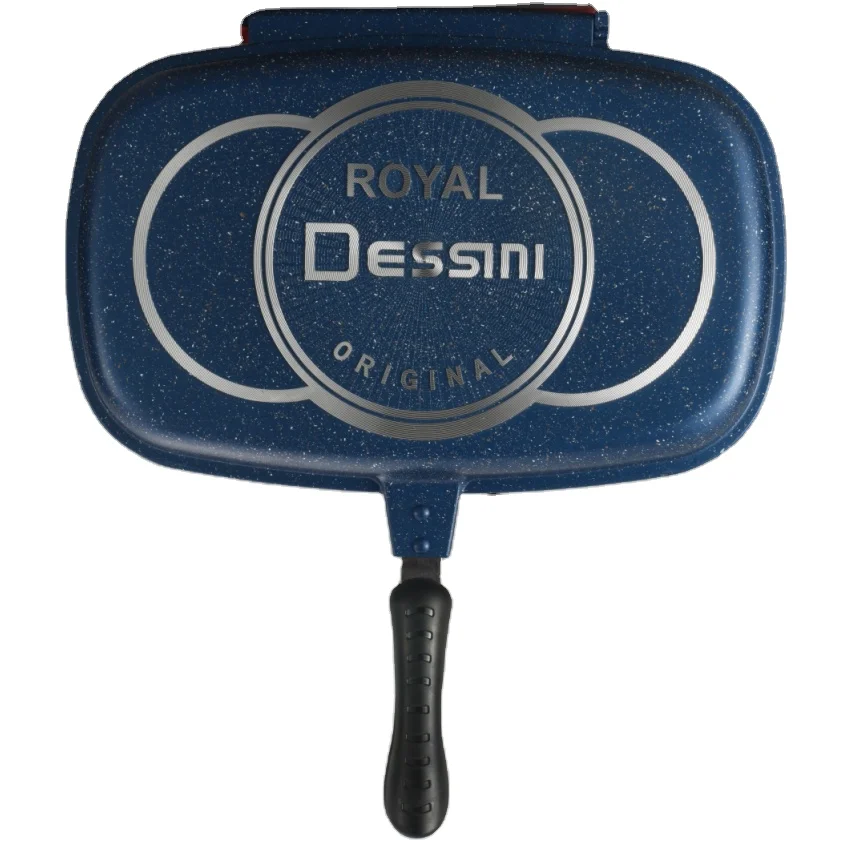 Die-casting Aluminum Non-stick Coating Fry Pan Double Side Grill Pan