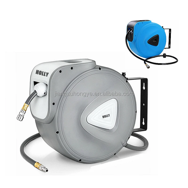 15/20 M Self Retractable Automatic Compress Air Hose Reel 50Ft Slowly Auto Rewind Air Hose Drum Wall Ceiling Mount Air Hose Reel