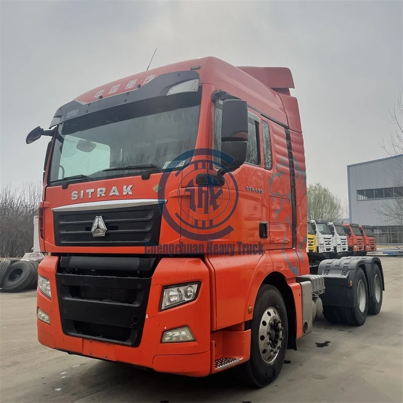 Грузовик в хорошем состоянии HOWO A6 A7 T7 6x4 CNG 430hp 440hp б/у грузовик 10 шин тягач SITRAK C7H трактор на продажу