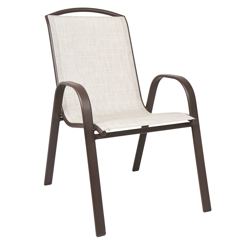  outdoor patio dining steel table and 6 stackable chairs garden bistro furniture set with
