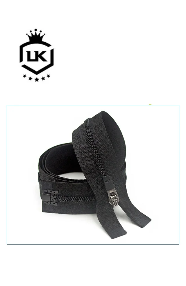 Lanke Okeo tex Good Quality No 3 Nylon Zipper 20cm With Anti Silver YG Slider Rubber Zipper Puller And Plastic Zipper Pinbox