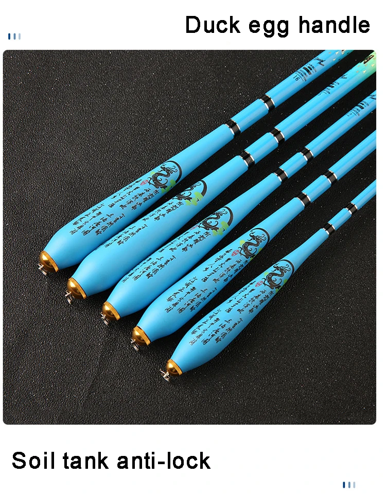 Factory Direct Sale Paint Baking Process Duck Egg Handle Type Superfine and Ultra light Carbon Fiber Crucian Carp Fishing Rod