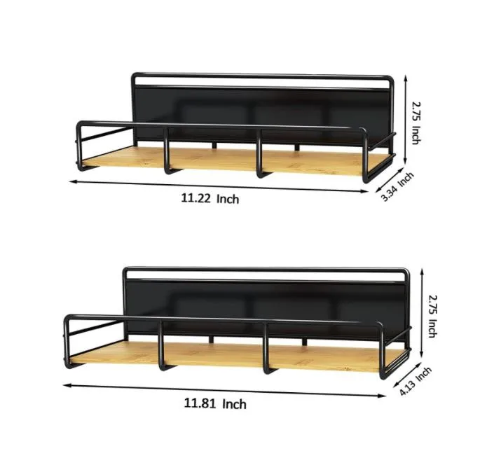 Hot Selling Metal Refrigerator Spice Shelf Hanging Wire Fridge Spice Holder Kitchen Wood Spice Rack