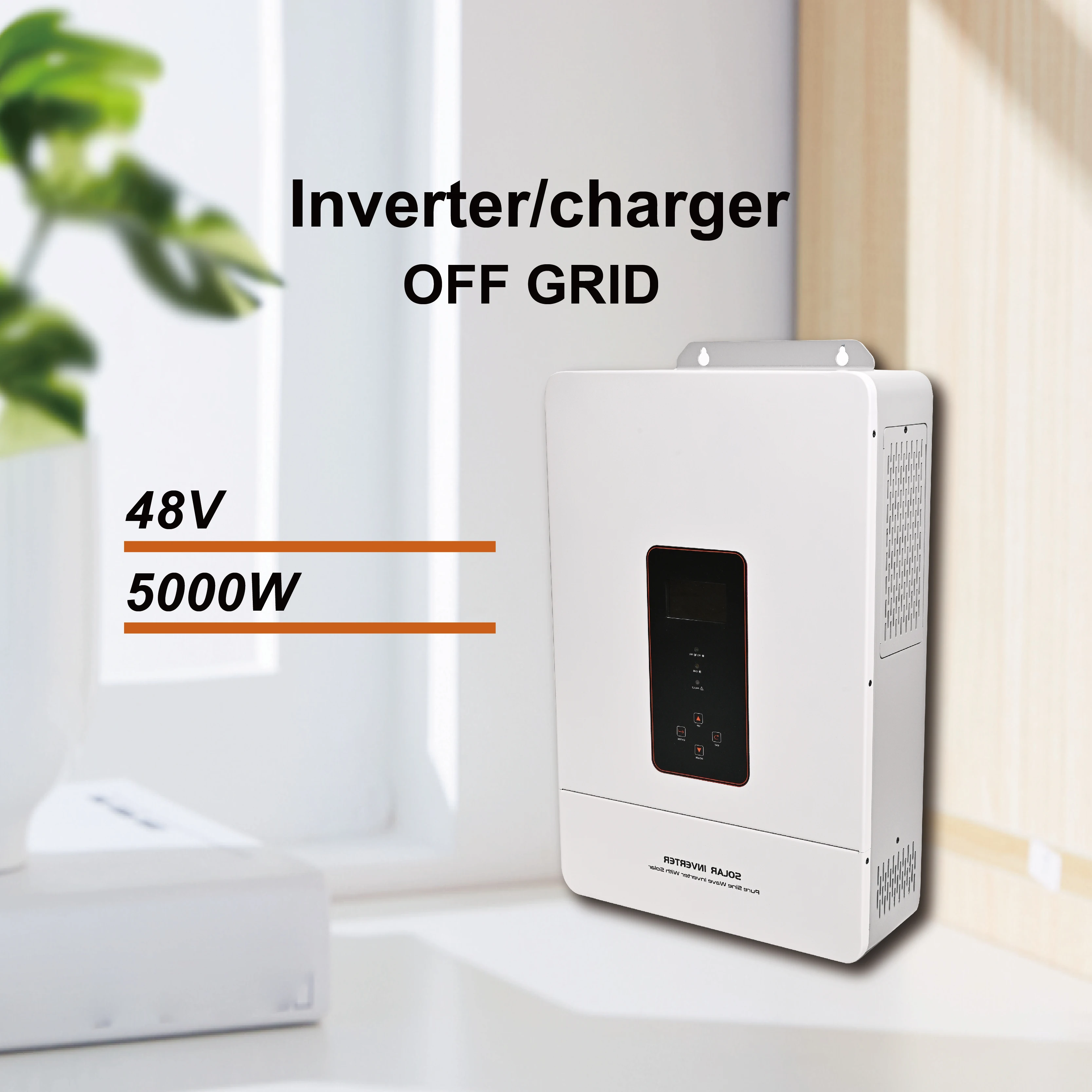 48V 5000W 208/220/230/240Vac 50Hz/60Hz Pure Sine Wave Mppt Solar Power Off Grid Inverter Charger Hybrid