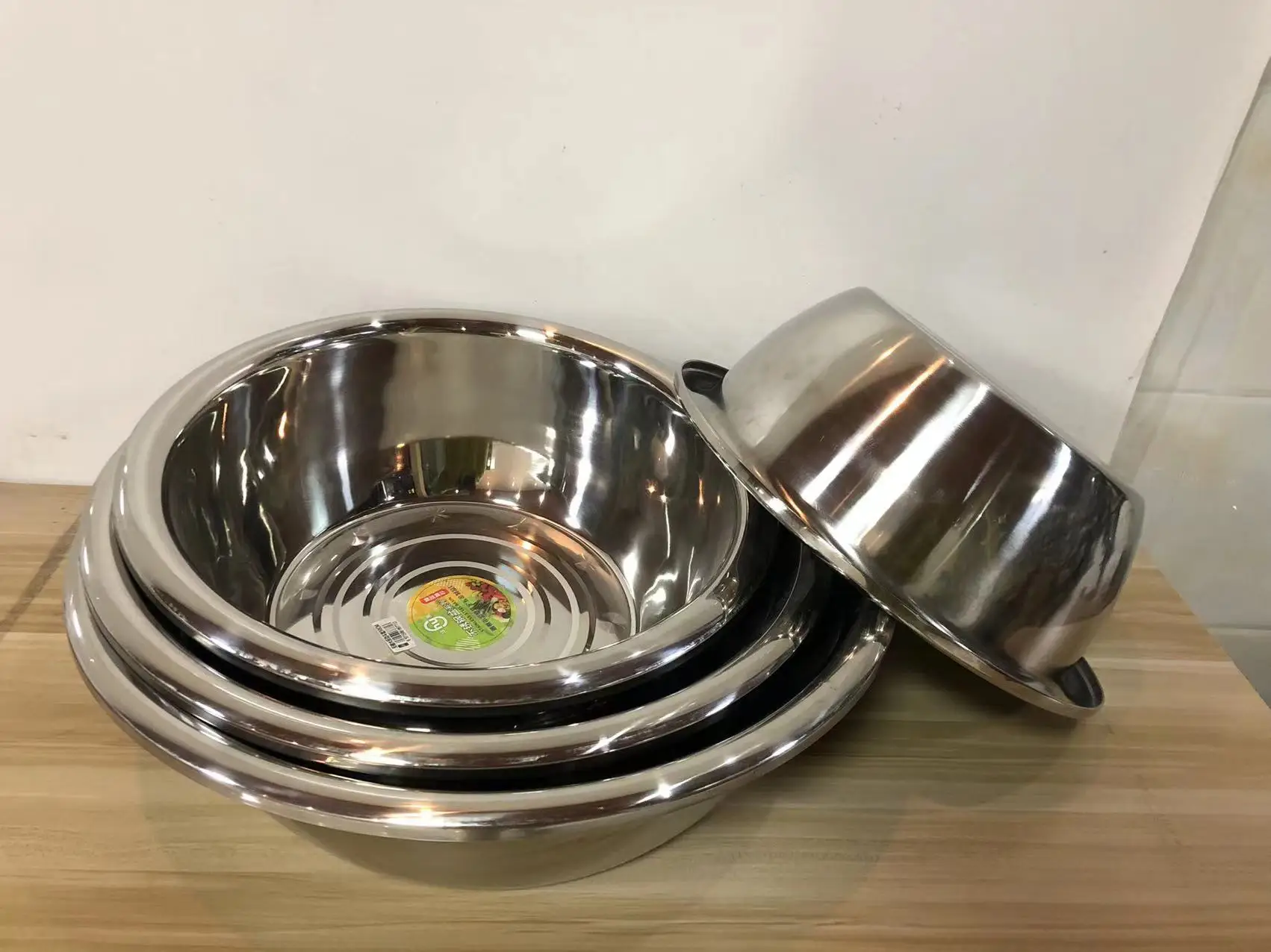 Stainless Steel Big Bowl  Wash Basin Bowl Large Metal Round Bowl for Kitchen 45cm-80cm Diameter