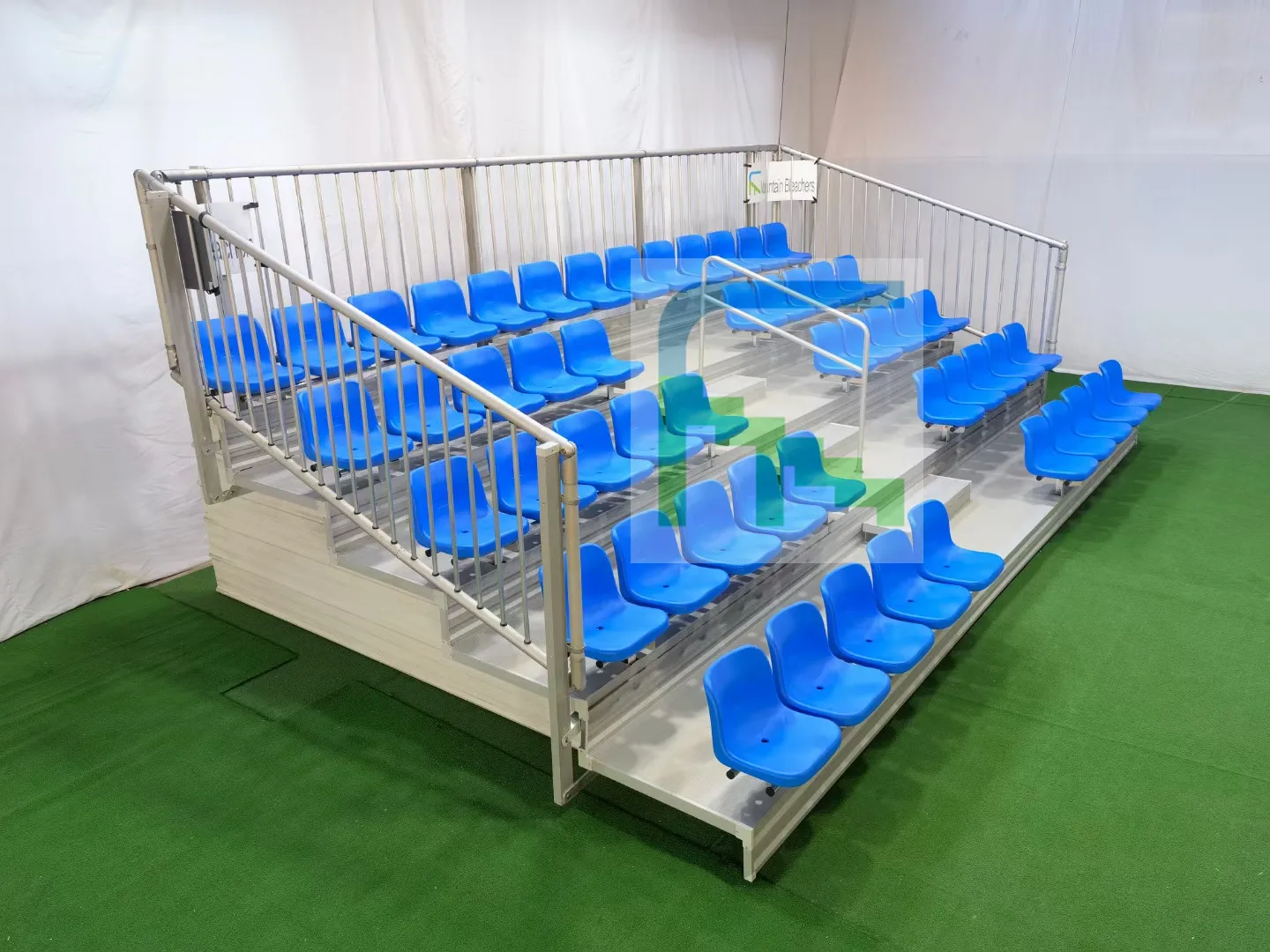 MCDB-10F deluxe aluminum bleacher bench seating metal grandstand outdoor use tribune for event stadium stands with chair