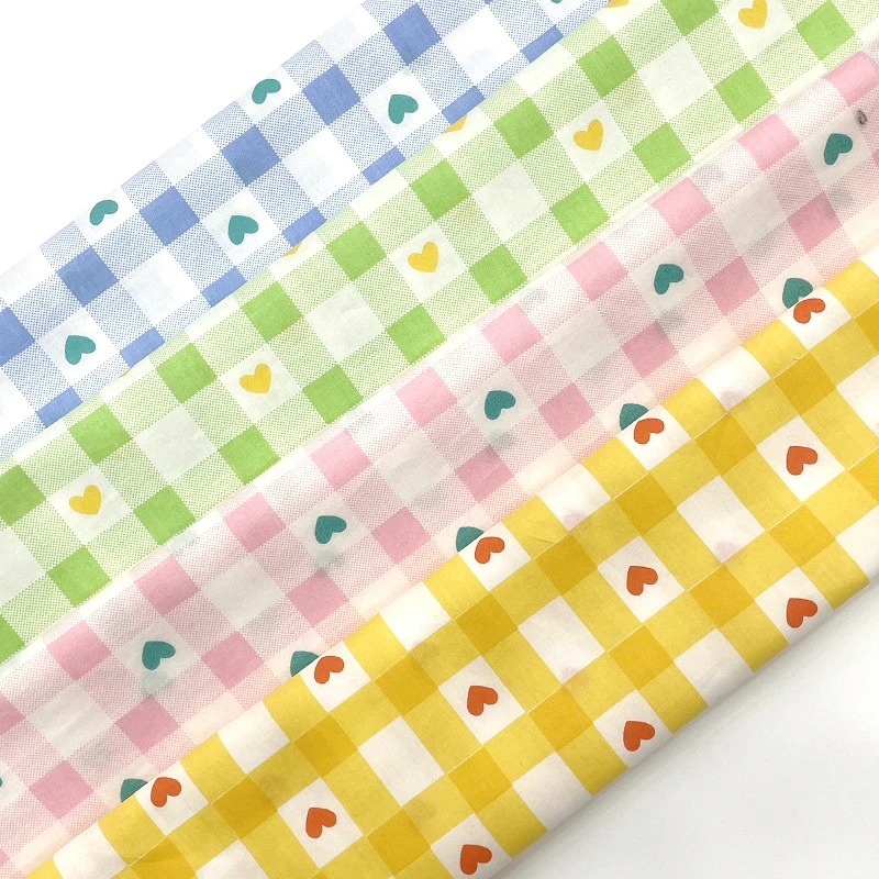 100%cotton printed cotton fabric checkerboard plaid love print fabric Checkerboard Heart Fabric for dress
