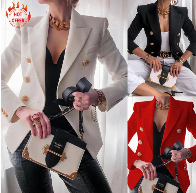 TY21001 New fashion Office Lady Uniform Casual Style pure color blazer jacket for women