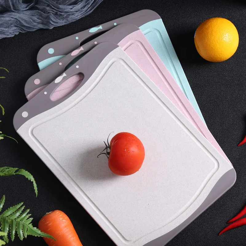 Wheat Straw Plastic Cutting Board Silicone Cutting Board Set Wheat Chopping Board For Kitchen