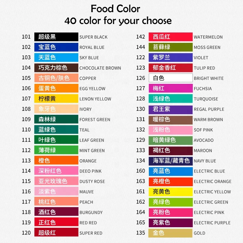 
Gel food coloring 41 color for your choose 128 G each bottle 