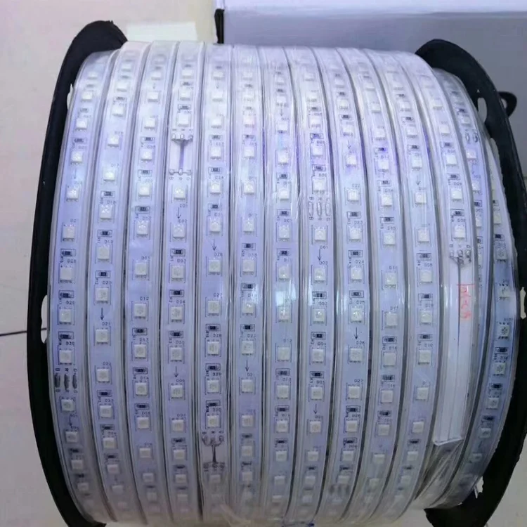 
high brightness Waterproof LED Tape AC 220V SMD 5050 RGB 60LED Flexible LED Light strip for Living Room Outdoor Lighting 