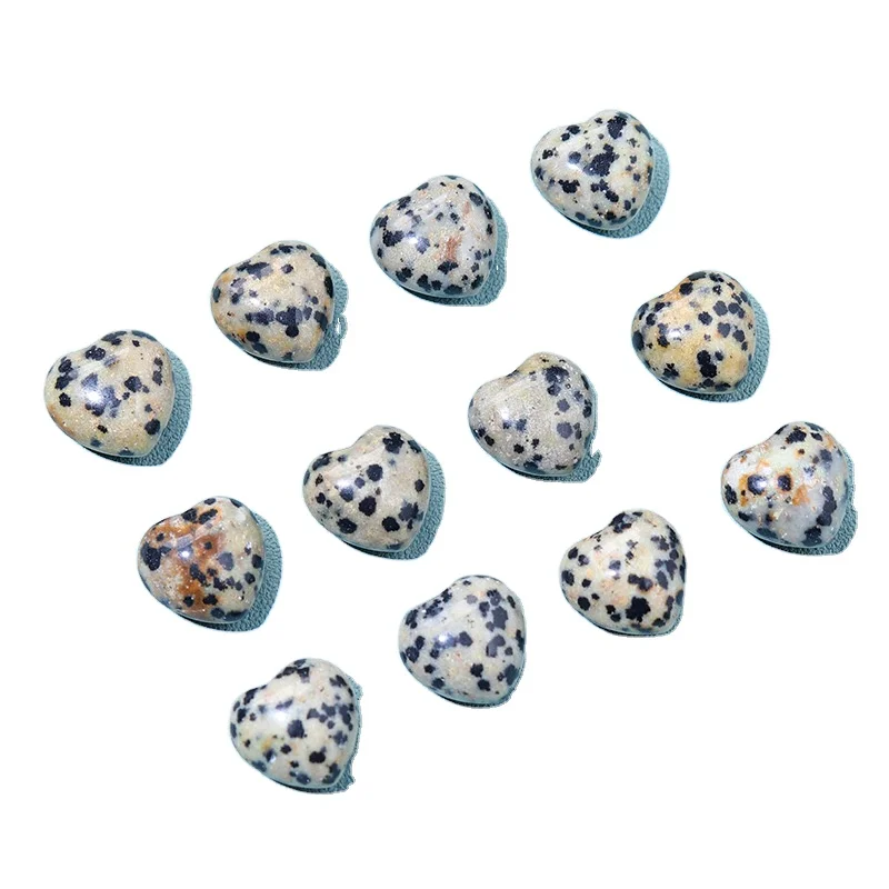Natural Free Size Loose Cabochon Calibrated Semi Precious Stones dalmation jasper heart Crystal New