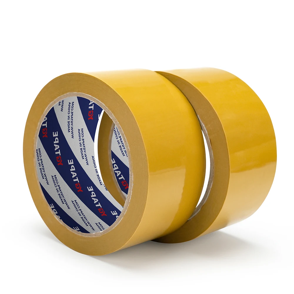 Rubber Base Yellowish Color Custom Design Sealing Bopp Tape