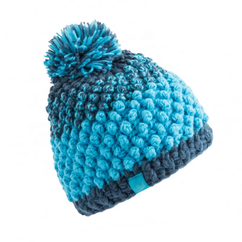 Chunky Knit Bobble Skull Pom Pom  Cable Skull Cufless Warm Ski Beanie Women Men Winter Hat Bulk