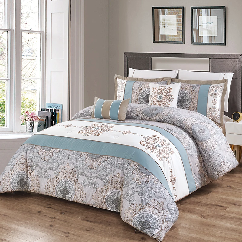 KOSMOS Jacquard Cotton Beige Duvet Cover Comforter