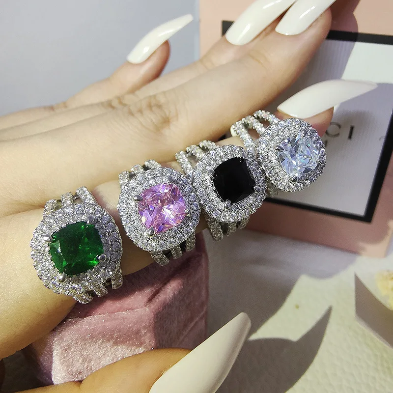 Direct selling  fashion hot selling shaped colored diamond ladies daily wedding rings