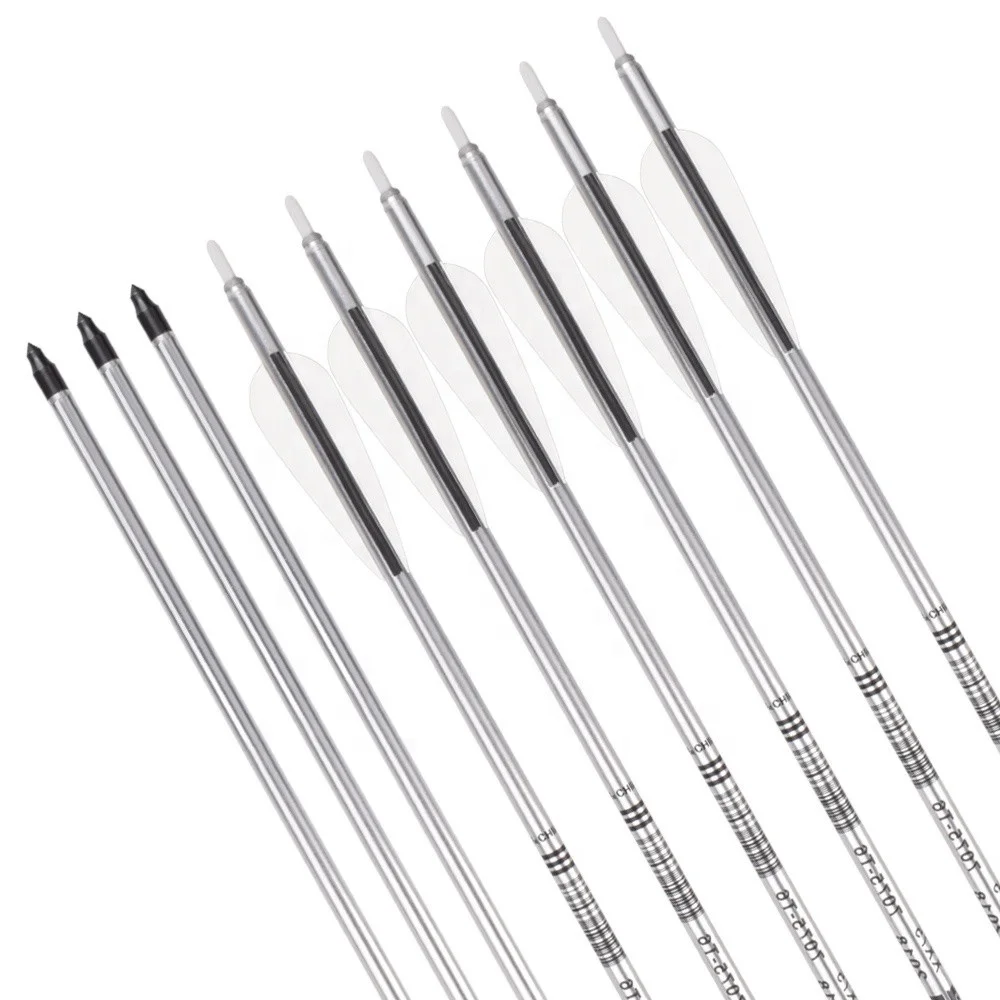 Aluminum Arrow Plastic Vane Archery Arrow For Coumpound Bow