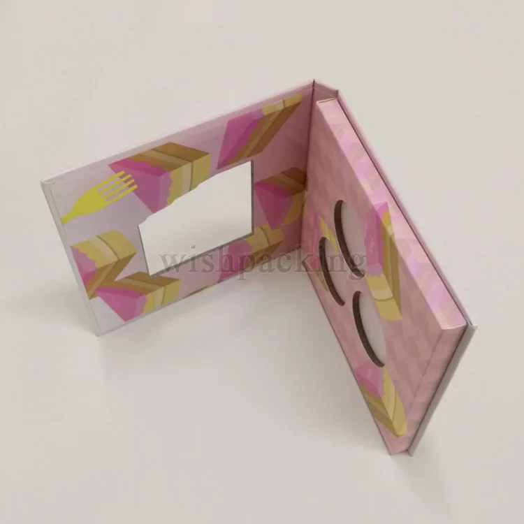 Sleeve Luxury Customized Magnet Hologram Paper Cardboard Folding Circle Pan Box Makeup Glitter Cream Blush Eyeshadow Palette