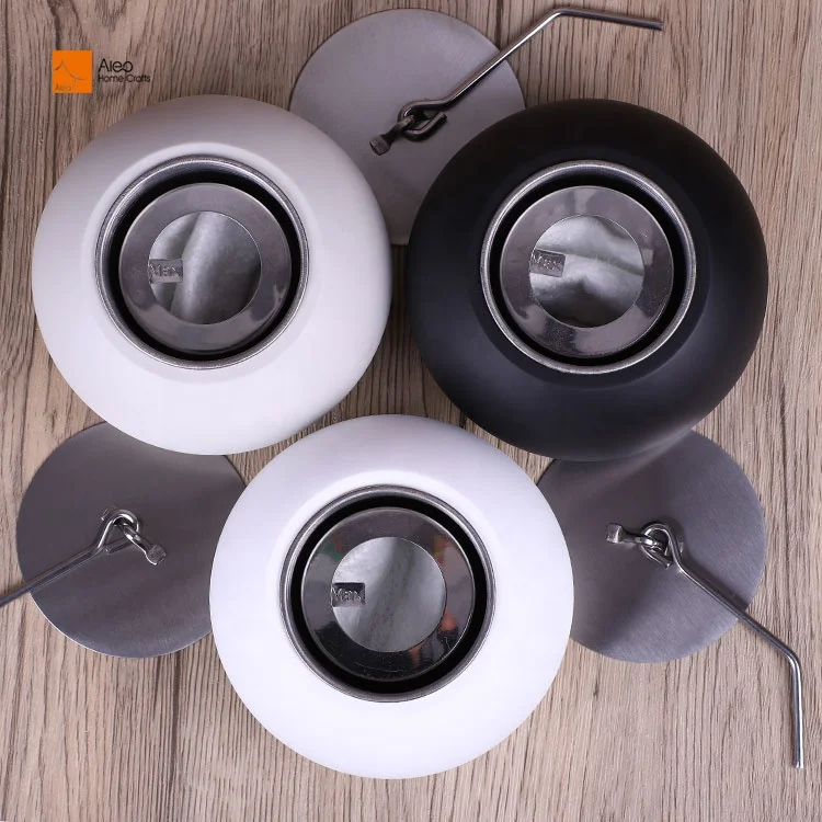 Modern Mini Metal Fire Pit Portable Bio Ethanol Burner Tabletop Concrete Fireplaces Bowl BBQ Grills Steel Material