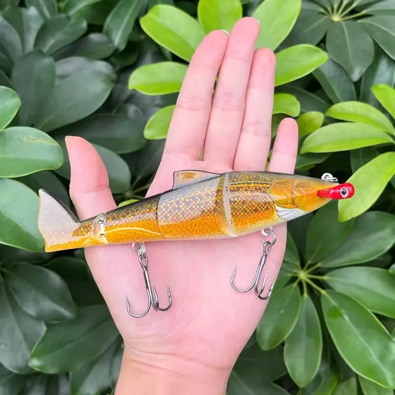 15cm 36.5g 4 colors artificial hard fishing bait jointed fish lure with treble hooks 3D eyes lifelike fish shape swimbait