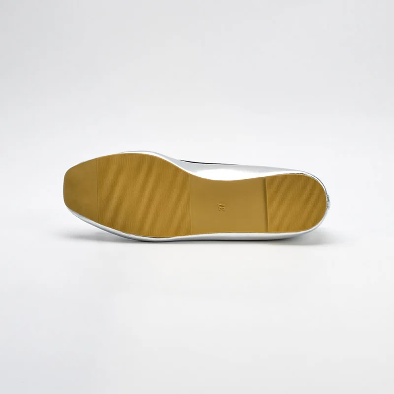 2023 Custom Ballerina Soft Insole Shining Upper Shoes Casual Flat Office Shoes for Women Lady Box PU Shoes Women Black Round Toe