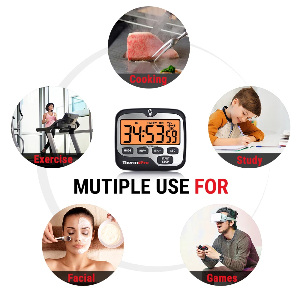 Amazon Top Seller Thermopro TM01 Digital Kitchen Timer with Clock Mode