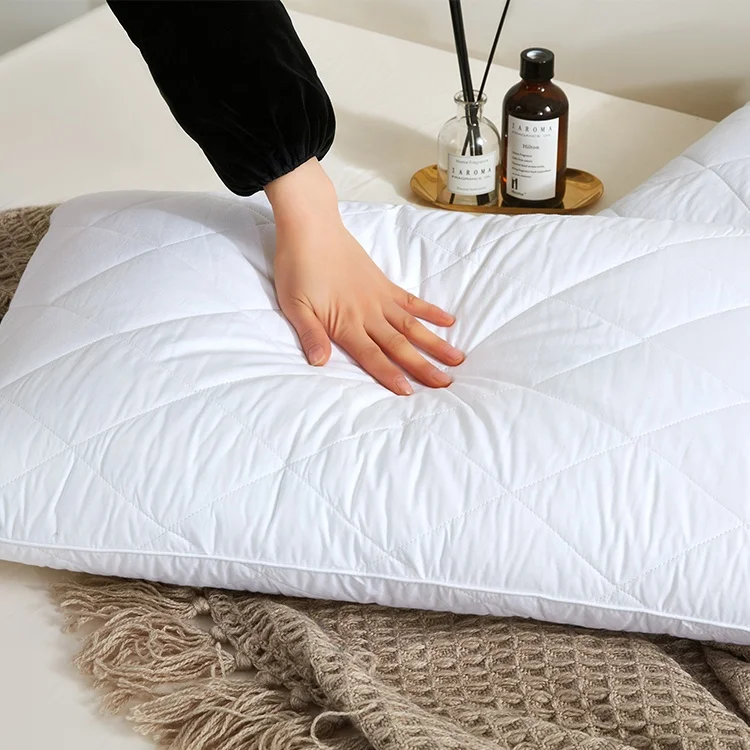 Goose Duck feather pillow Bedroom Products Quilting  feather fiber pillow for hotel