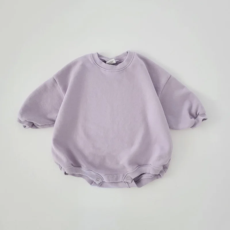 Newborn Baby  long sleeve Blank Terry Sweater Fabric Oversized Basic solid toddler Cotton Baby Clothes Sweatshirt Baby Romper