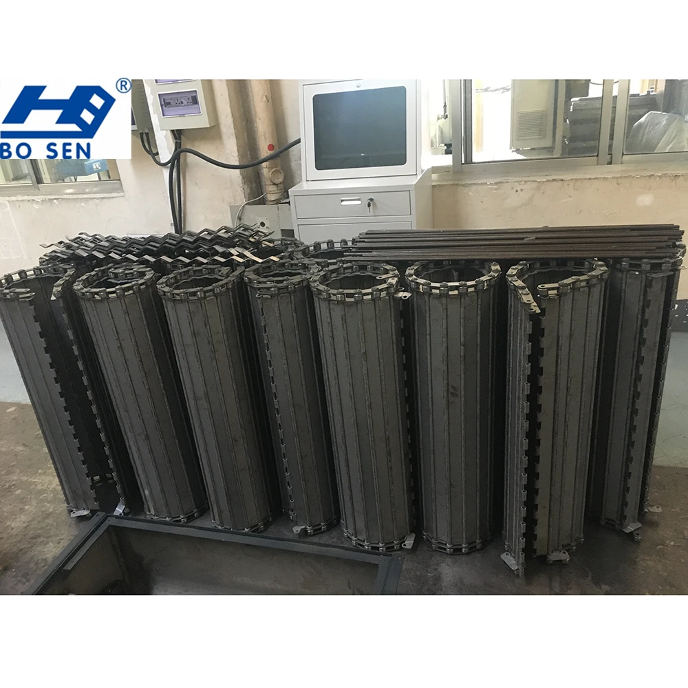 Customized steel scraps conveyor chain hinged conveyor belt chip conveyor belt