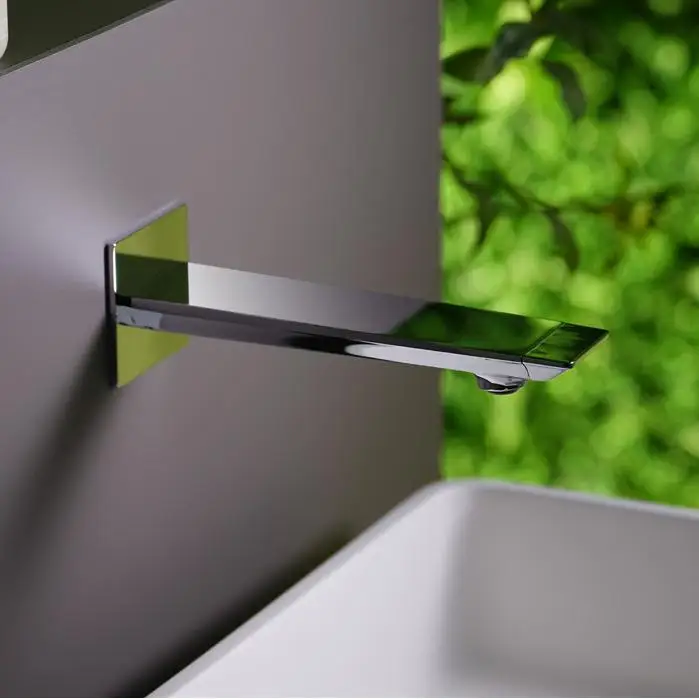 New Design Wall Mounted Brass Single Hole Lavatory Tap Hot and Cold Water Mixer Concealed Wash Basin Faucet Bathroom Faucet