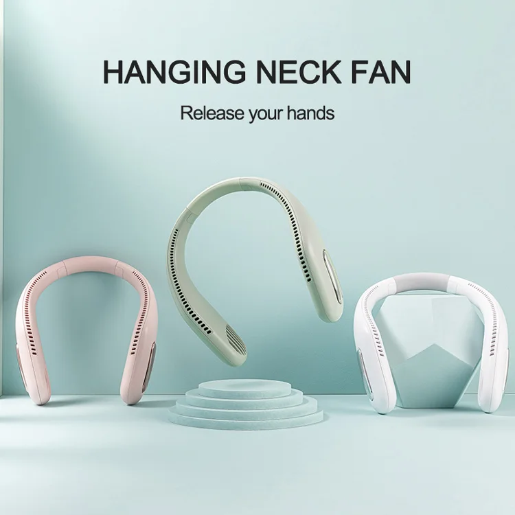  New Arrival 2021 Mini Leafless Lazy Hanging Neck Fan USB Rechargeable Outdoor Sports Portable Wearable