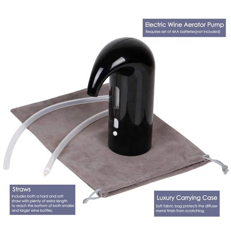 Automatic electric USB charging ABS modern bar accessories One-touch wine pump wine aerator decanter