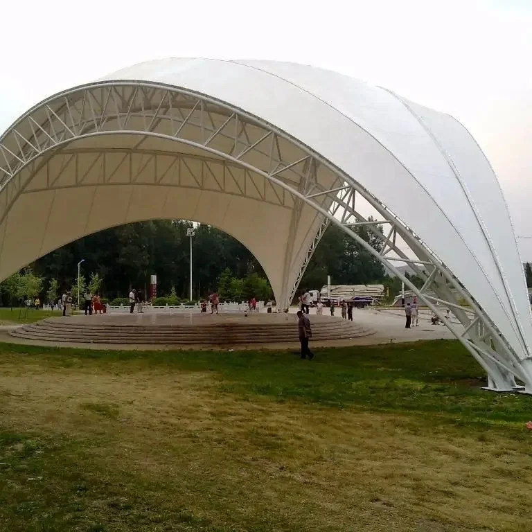 Fiber Fabric Polyester Fiber Glass Fiber Coating PVC PVDF PVF PTFE ETFE Tensile Shade Steel Cable Membrane Structure