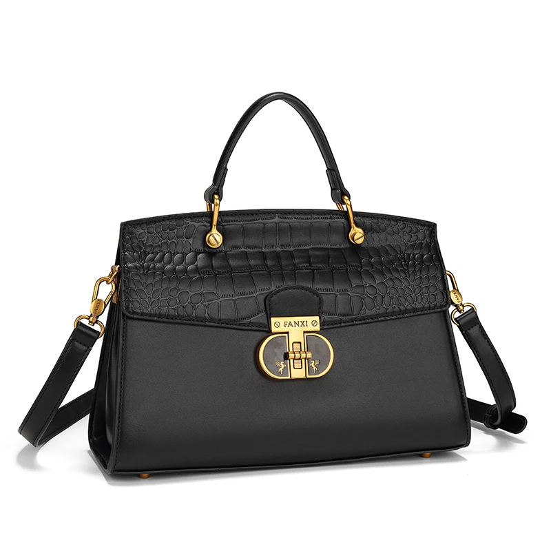 2024 Wholesale Fashion Designer Top Handle Crocodile Pattern Leather Shoulder Bag Office Ladies Tote Bags Women Handbags