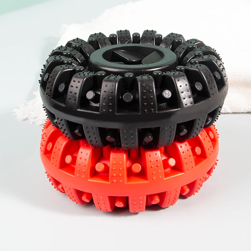Pet Interactive Molar Bite Rubber Dog Chew Toys Custom Pet Food Leakage dispenser Rubber Dog teeth ring