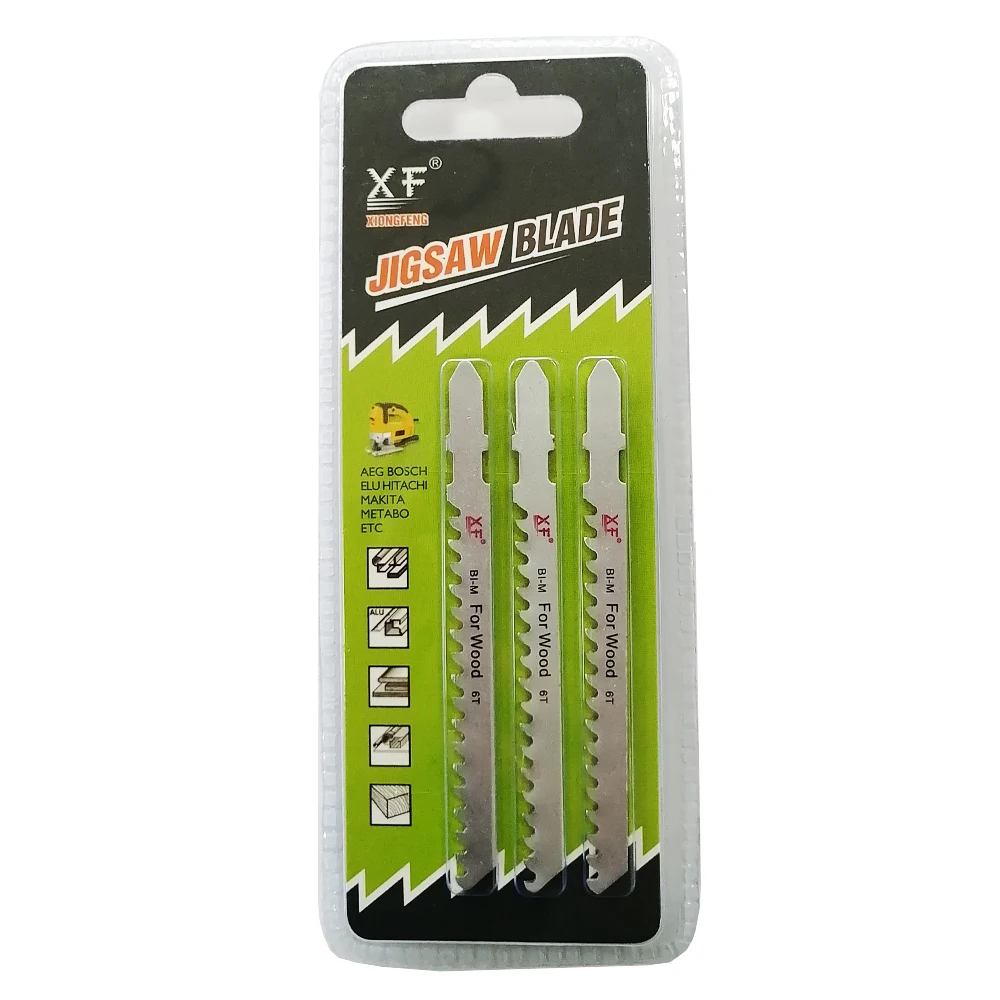 3 Pack Double Blister Bi-Metal Jig Saw Blade for Cutting Wood Boards