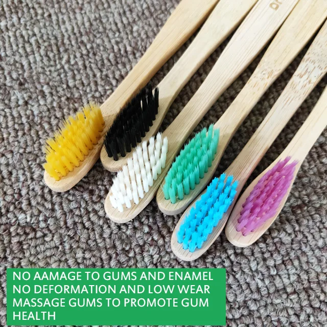 Biodegradable Natural Disposable Custom Logo Oral Care cepillo de dientes Adult Bulk Wooden Wholesale Bamboo Toothbrush
