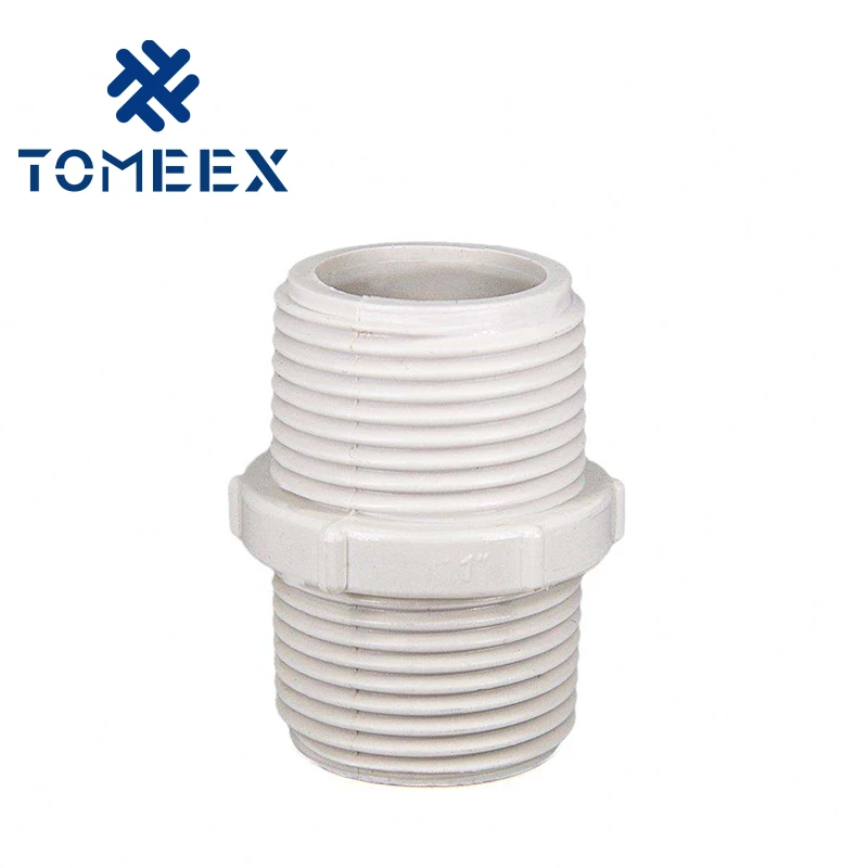 2022 China Supplier Hot Sell Price Reasonable BS Standard PVC Pipe Fitting Male Thread Nipple for Water Supply