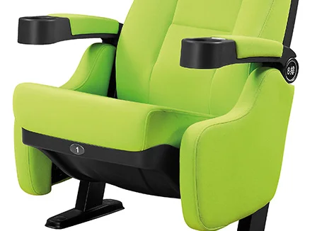 audience 3d 4d 5d cinema chair Green recliner chair folding movie theater seats with cup holder