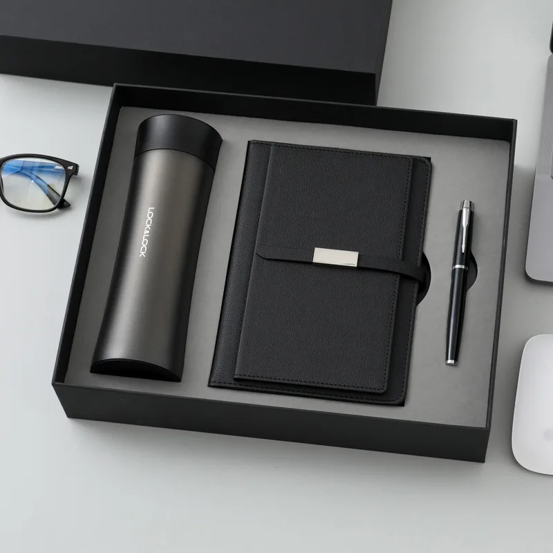 Роскошный подарочный набор Note Book A5 Up с ручкой Usb флэш-накопителем термос чашка Многофункциональный Powerbank стерео офисные принадлежности