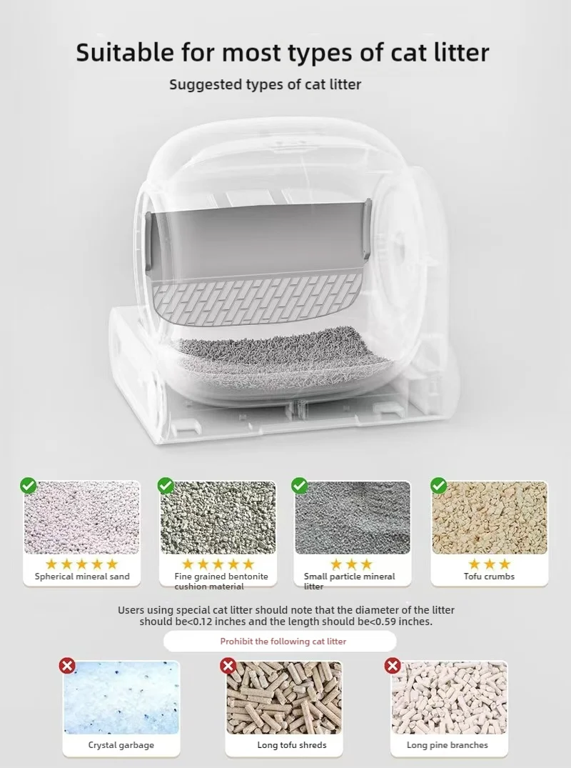 APP control intelligent litter box automatic large space self-cleaning cat litter box
