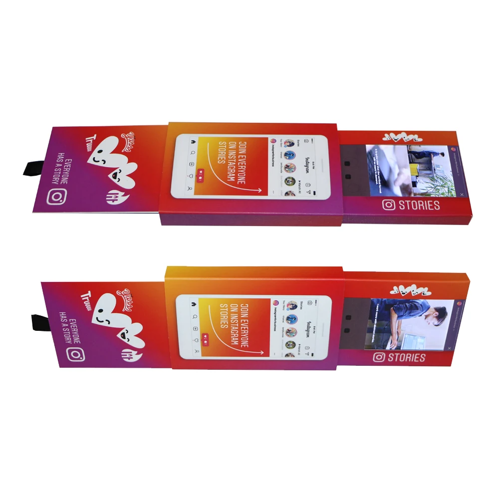 Video brochures postcard 2.4/2.8/3.5 inch small custom pull out special video brochure